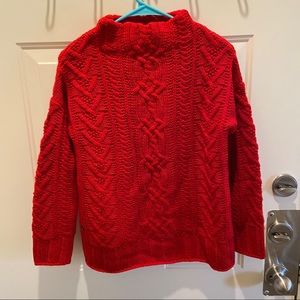 Joules red cable knit sweater